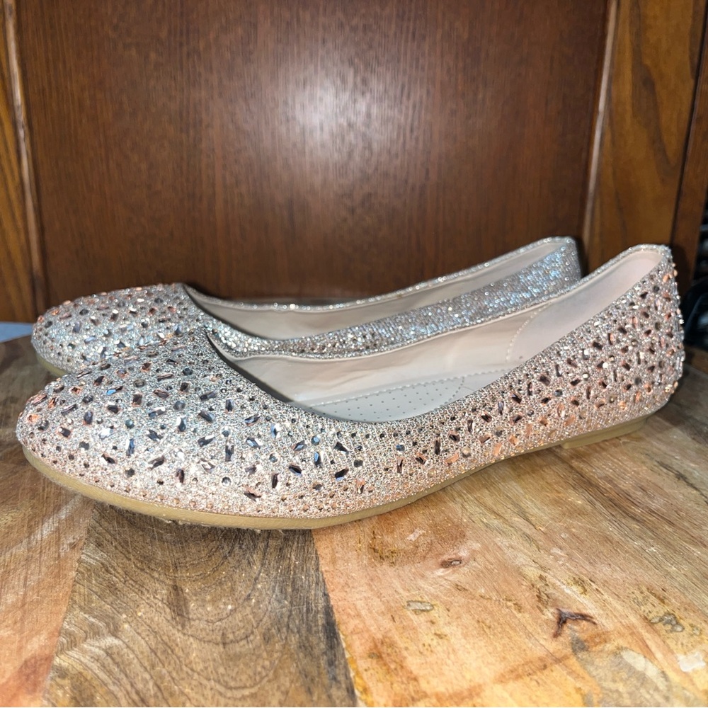 Sparkling Rose Gold Forever Ballarina Flats